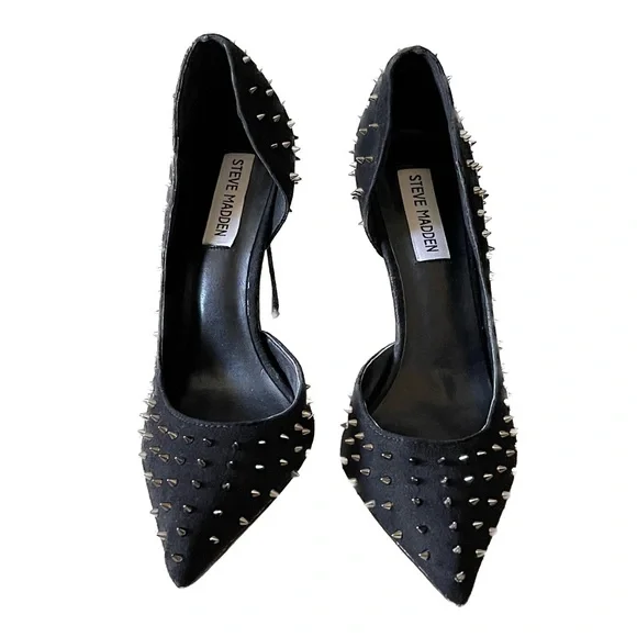 Steve Madden Shoes Steve Madden Black Suede Studded Stiletto